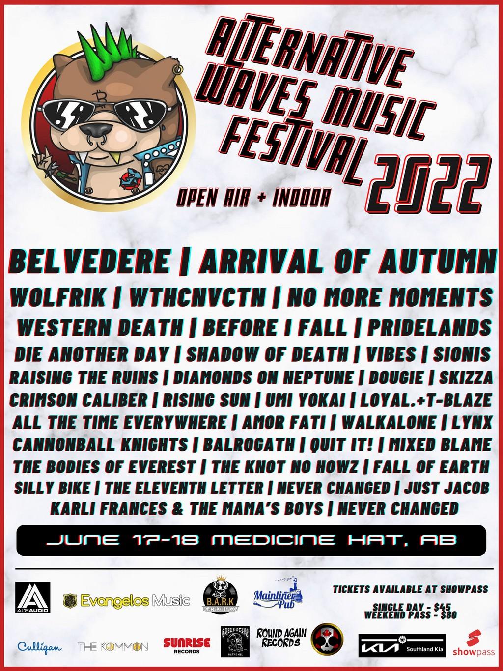 Lineup Poster Alternative Waves Music Festival 2022