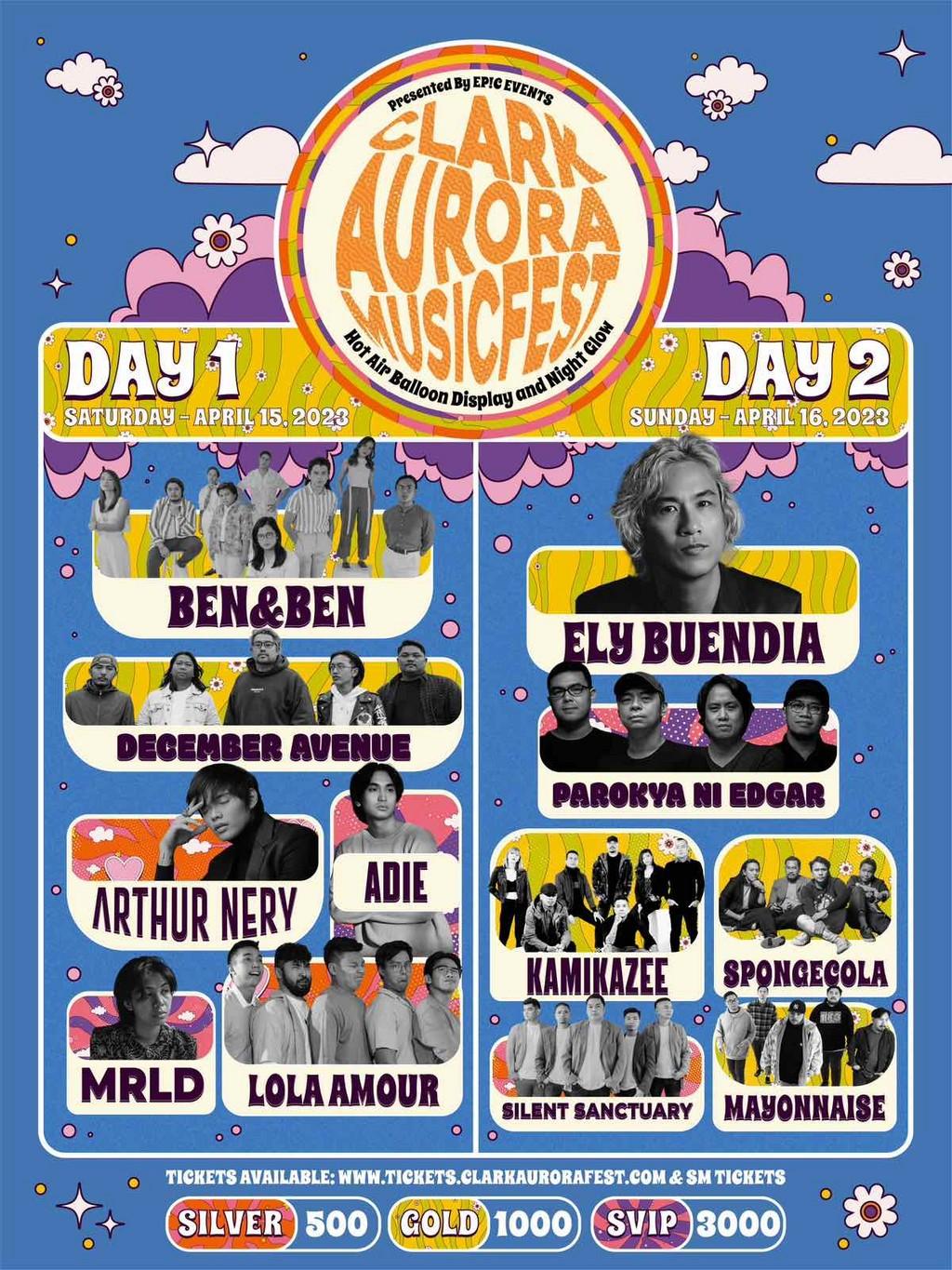 Lineup Poster Clark Aurora Festival 2023