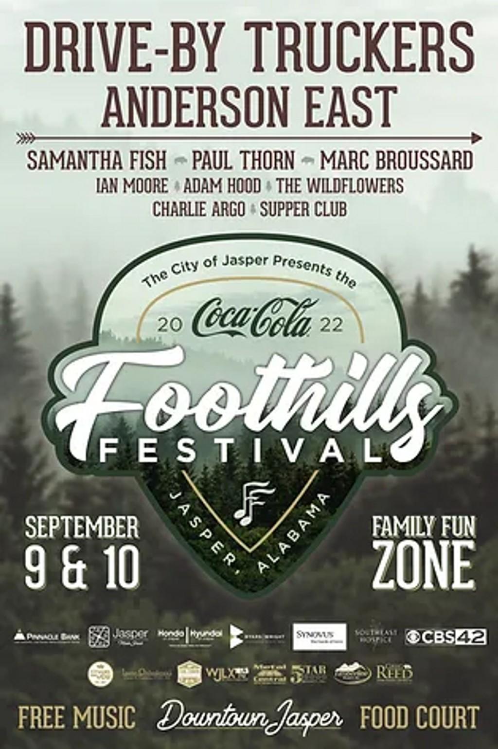 Lineup Poster Foothills Festival 2022