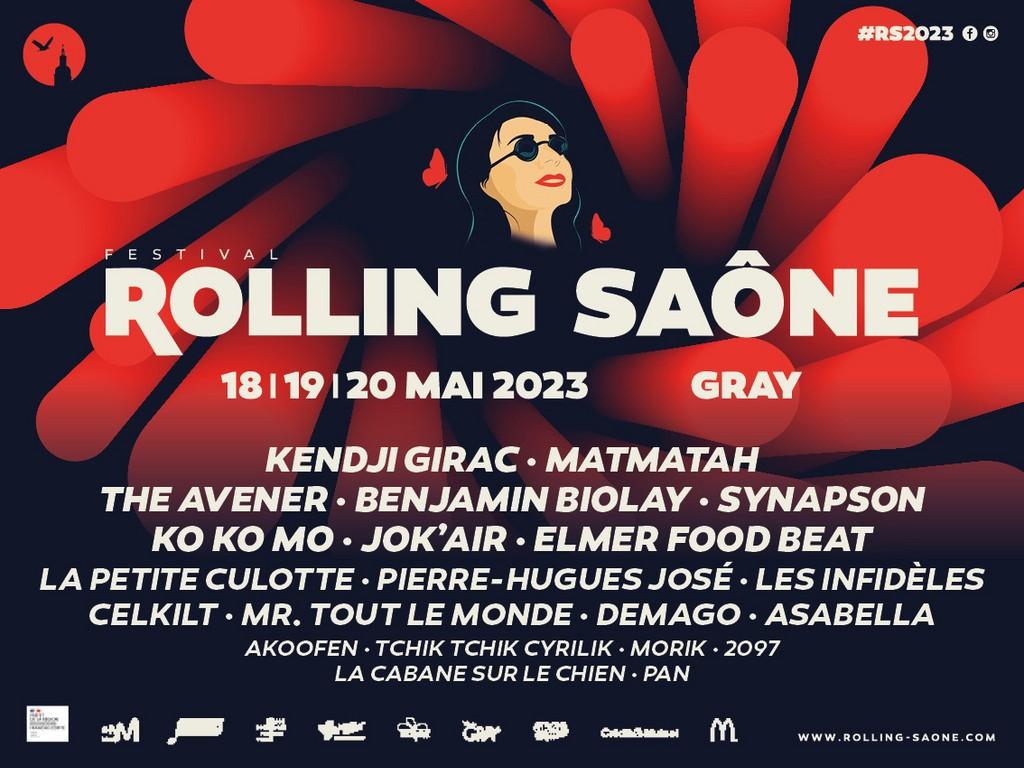 Lineup Poster Festival Rolling Saône 2023