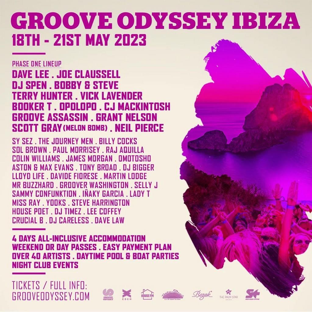 Lineup Poster Groove Odyssey Ibiza 2023