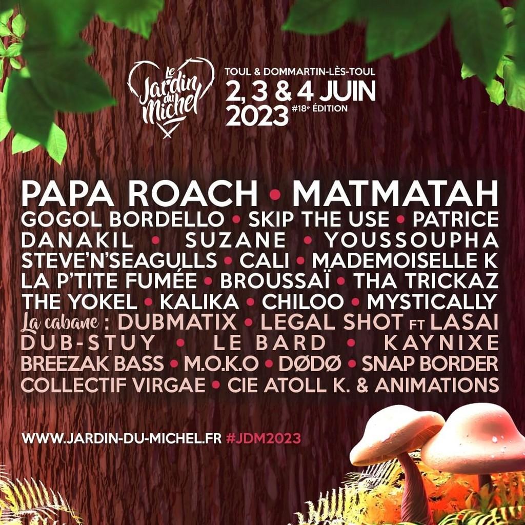 Lineup Poster Le Jardin du Michel 2023