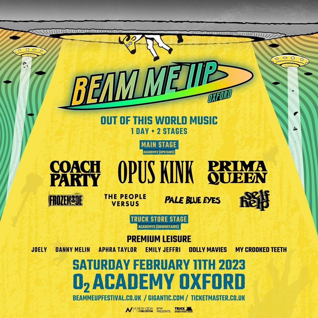 Lineup Poster Beam Me Up Oxford 2023