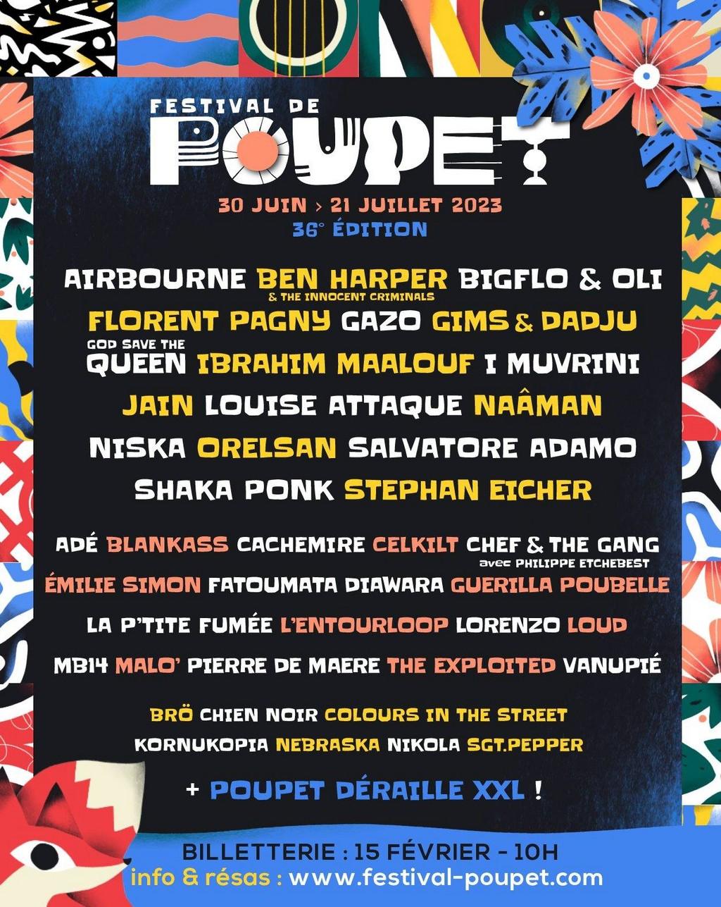 Lineup Poster Festival de Poupet 2023