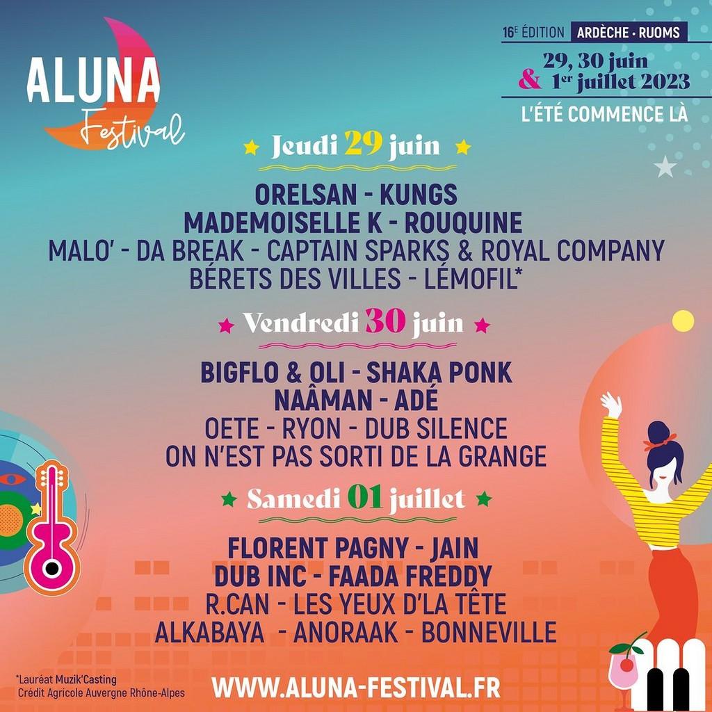 Lineup Poster Aluna Festival 2023