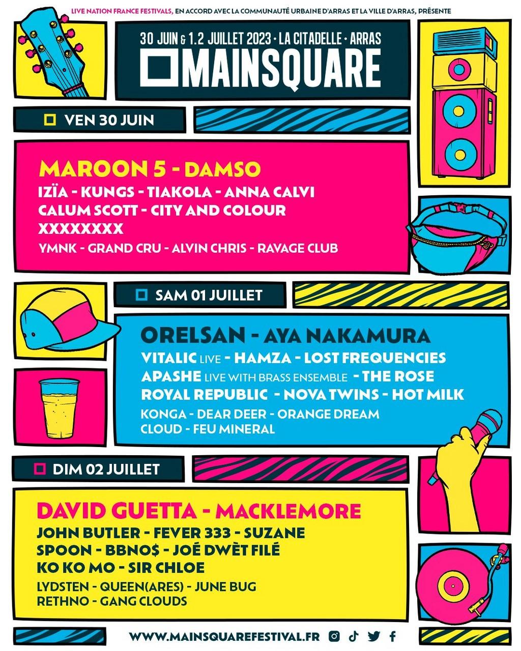 Lineup Poster Main Square Festival 2023