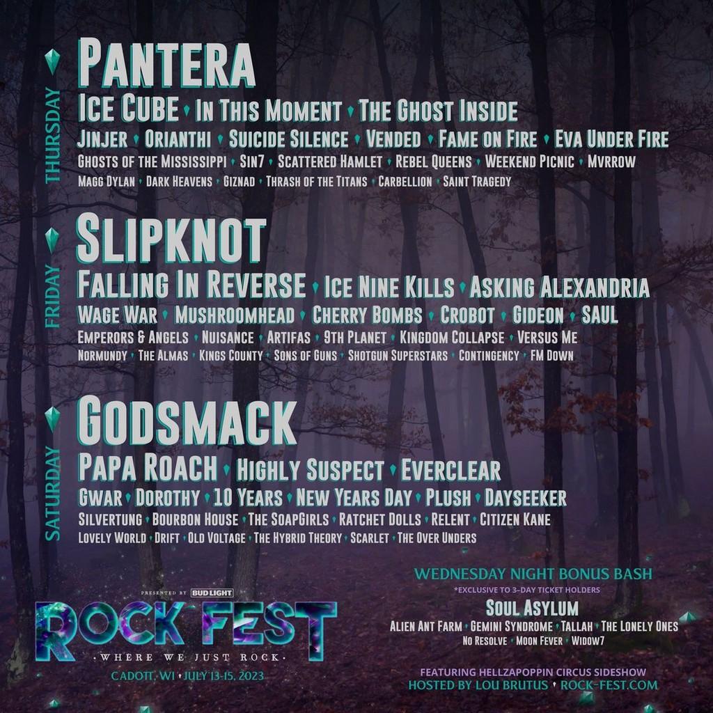Lineup Poster Rock Fest 2023