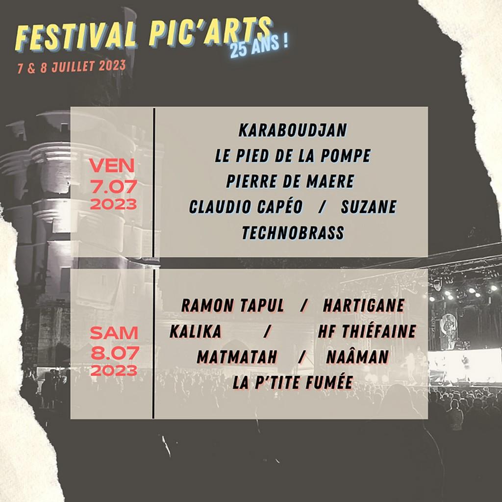 Lineup Poster Festival Pic'Arts 2023