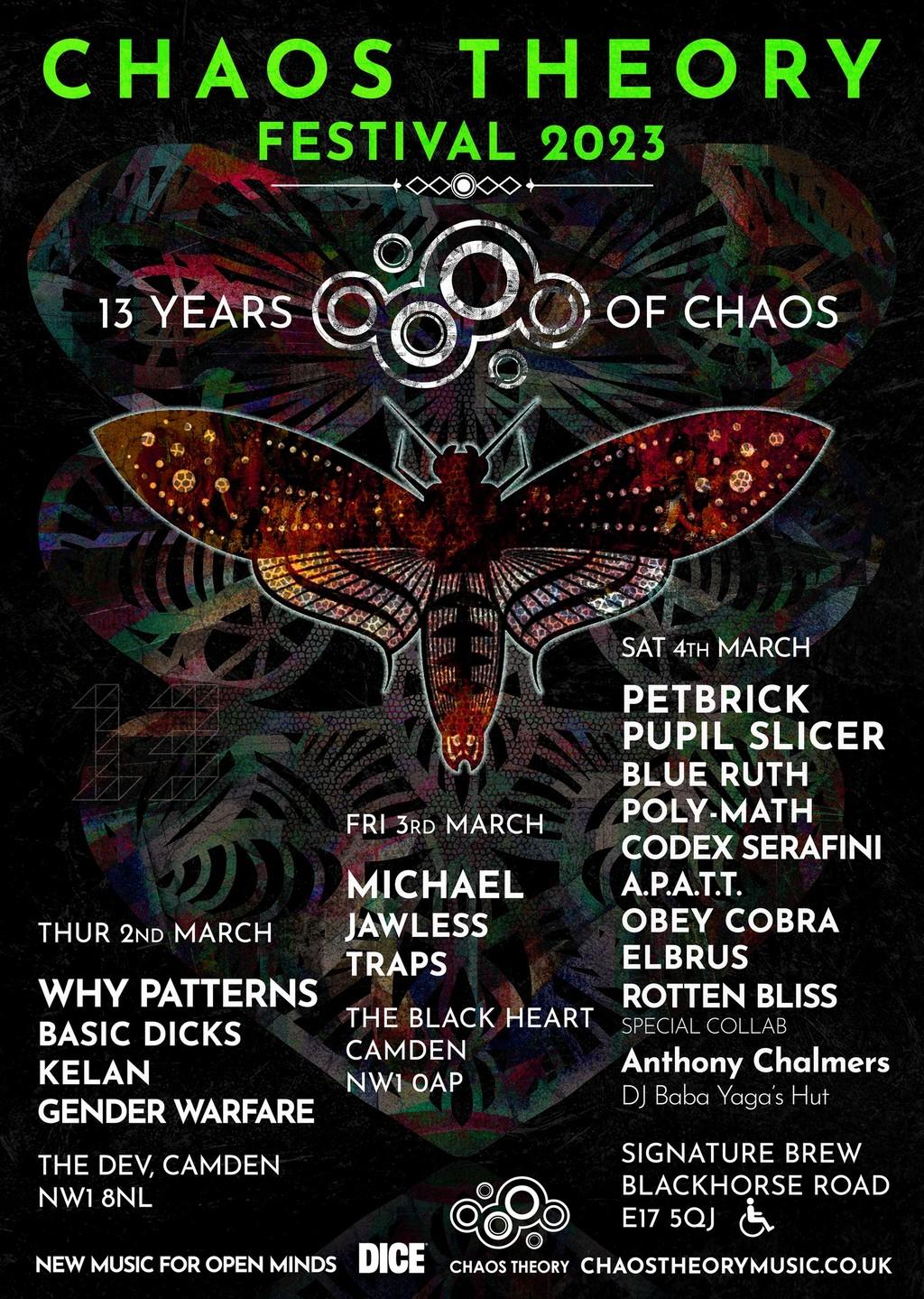 Lineup Poster Chaos Theory Festival 2023