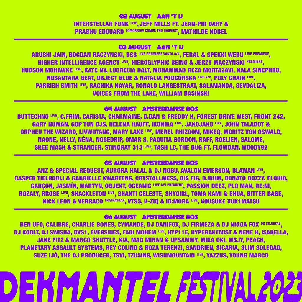 Lineup Poster Dekmantel Festival 2023