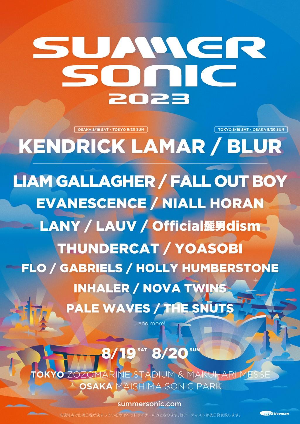 Lineup Poster Summer Sonic Osaka 2023
