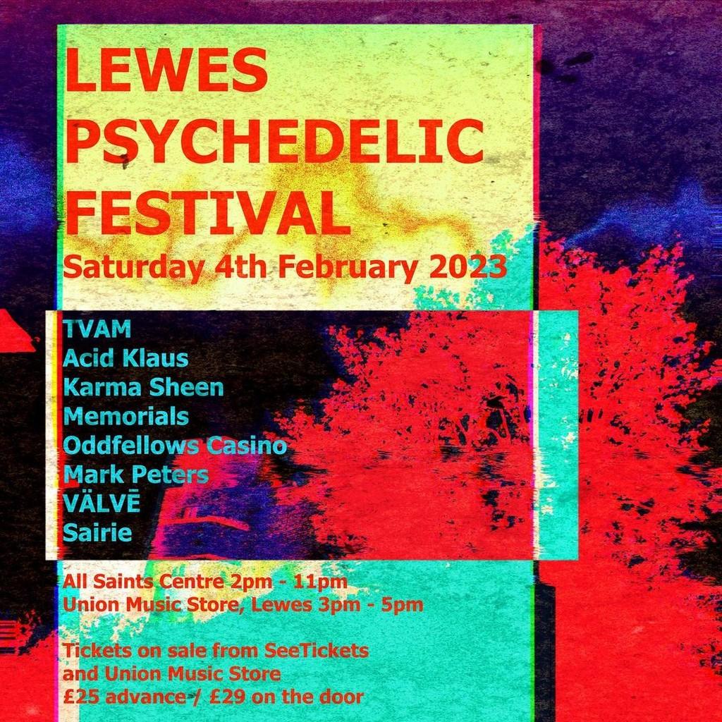 Lineup Poster Lewes Psychedelic Festival 2023