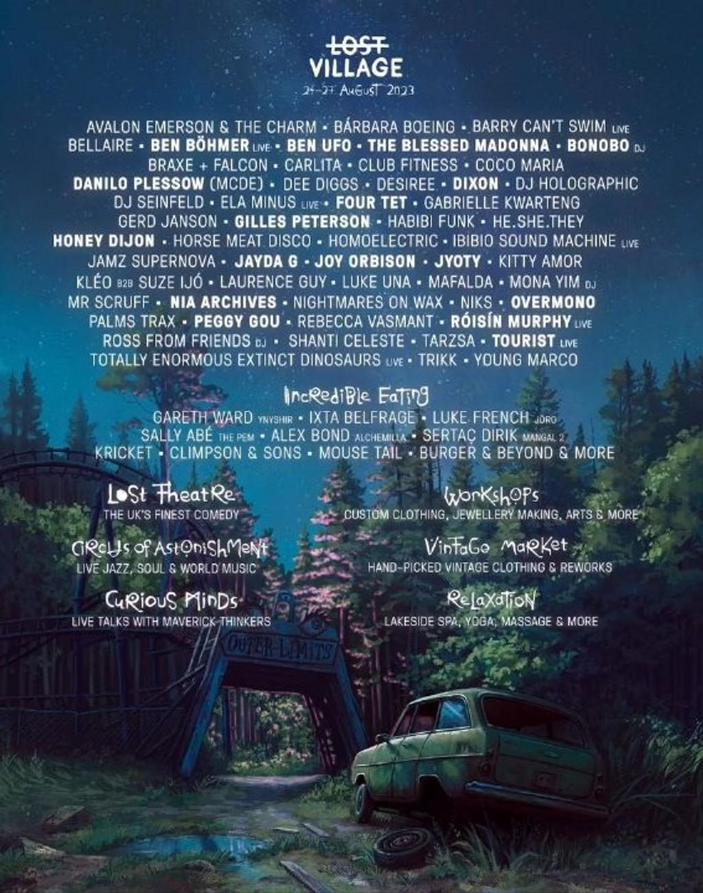 Lineup Poster Lost Village 2023