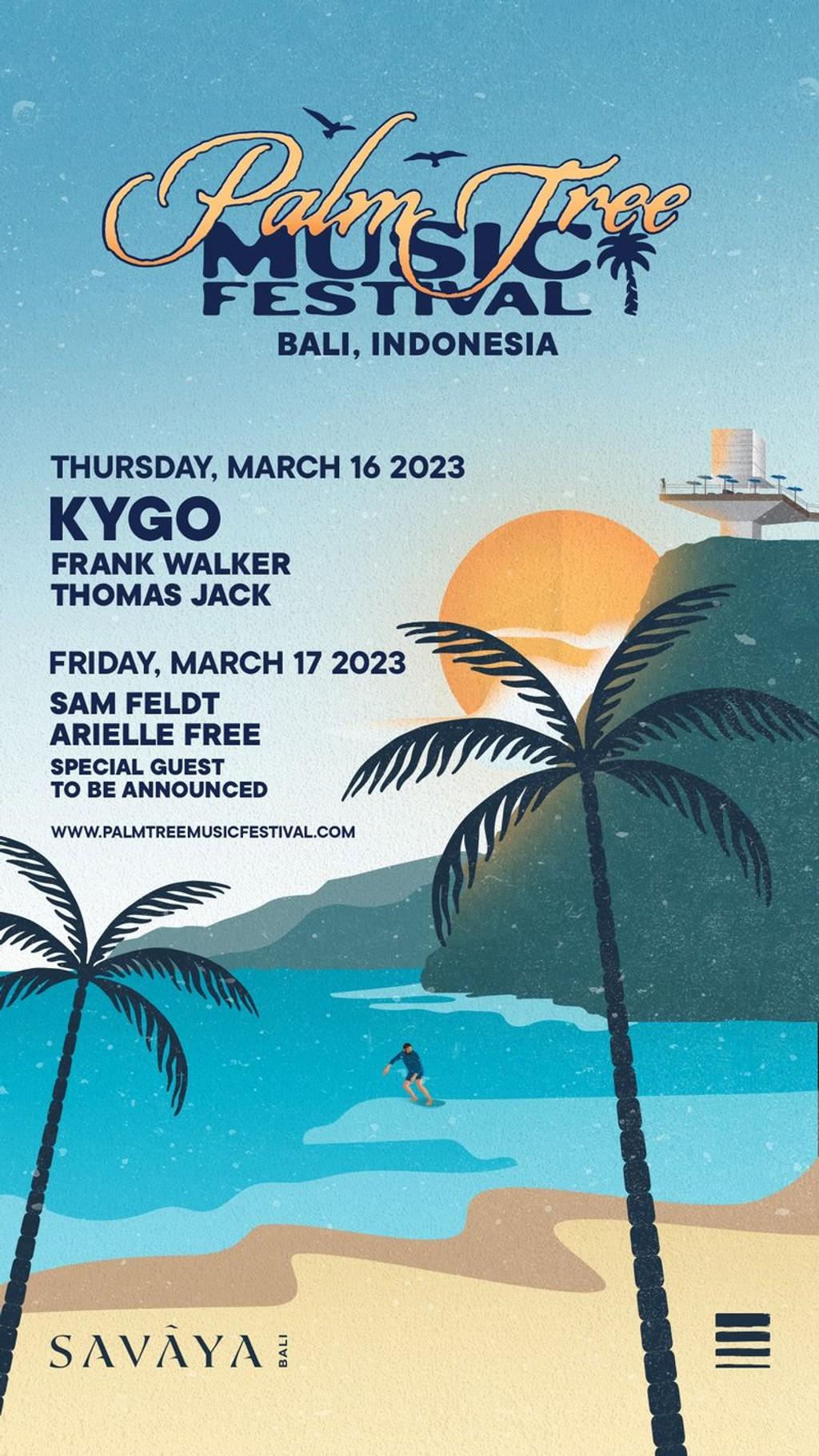 Lineup Poster Palm Tree Music Festival Bali 2023