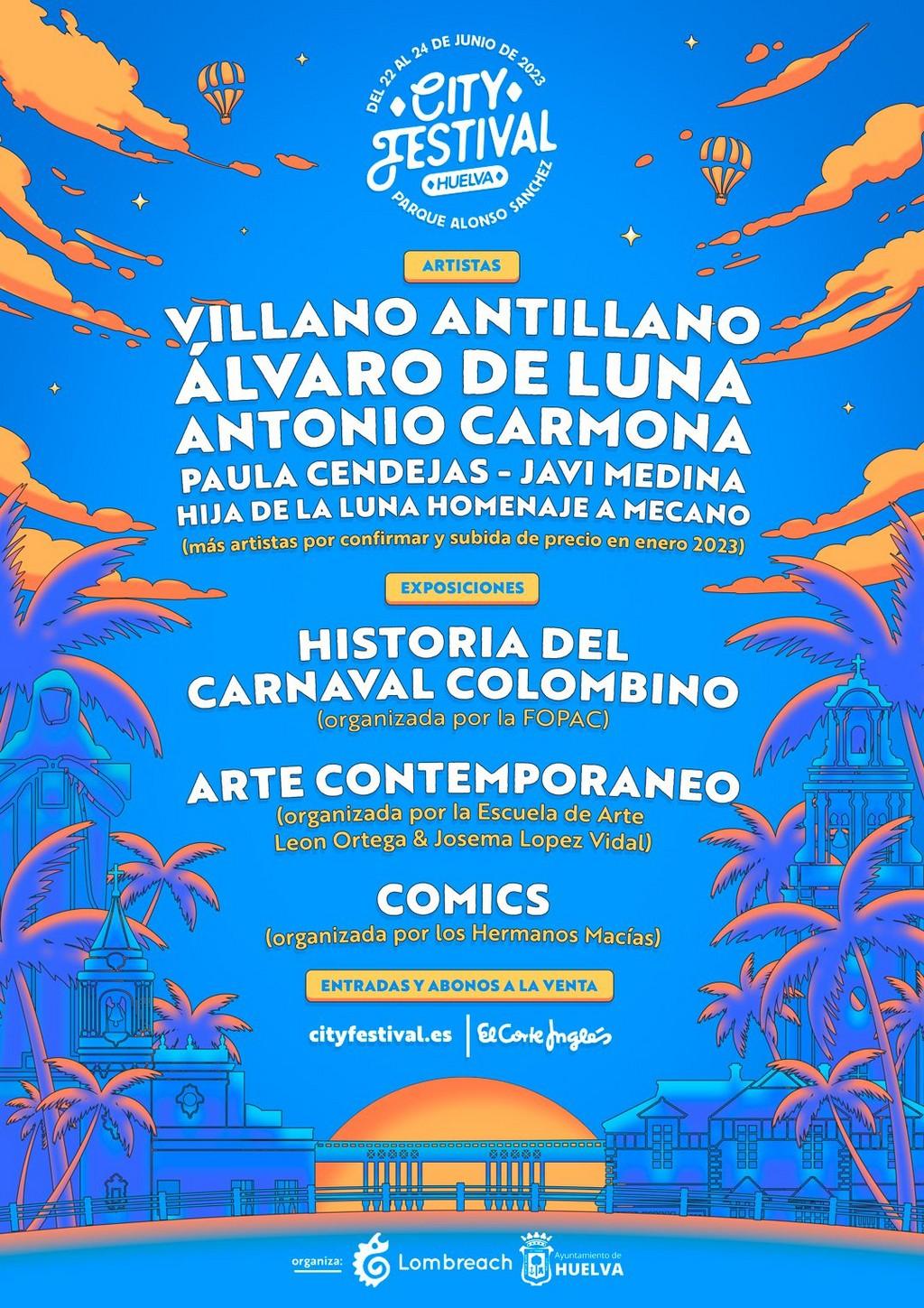 Lineup Poster City Festival Huelva 2023