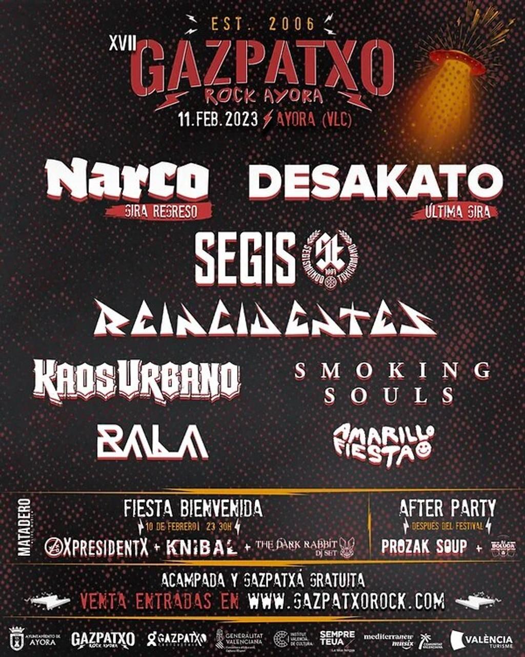 Lineup Poster Gazpatxo Rock 2023