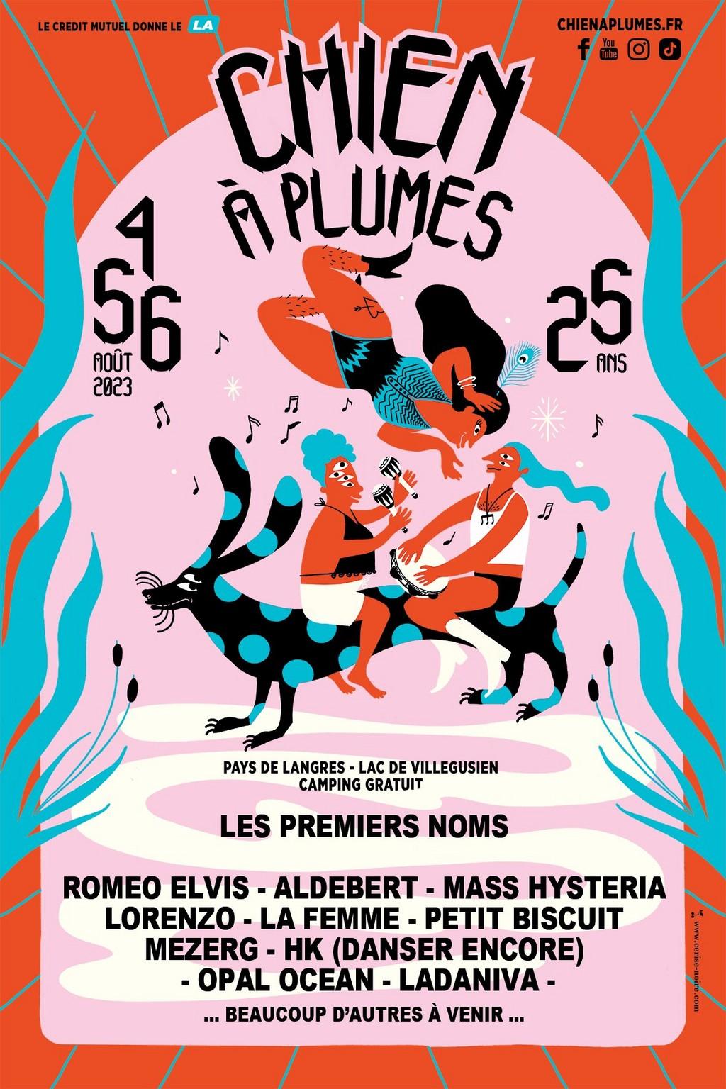 Lineup Poster Le Chien à Plumes 2023