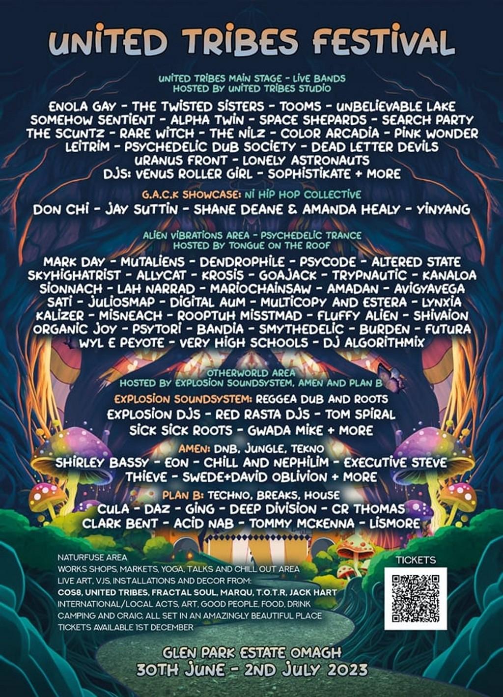 Lineup Poster United Tribes Festival 2023