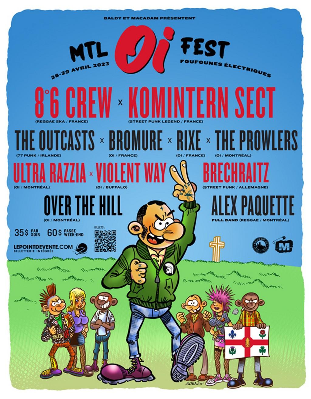 Lineup Poster Montreal Oi Fest 2023