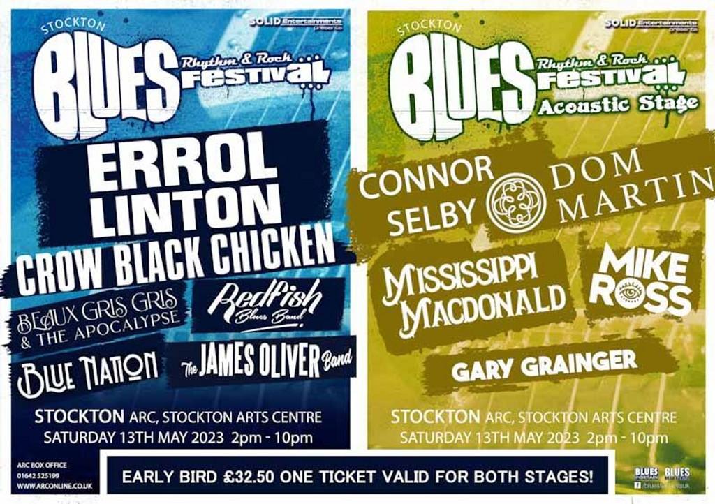 Lineup Poster Stockton Blues, Rhythm & Rock Festival 2023