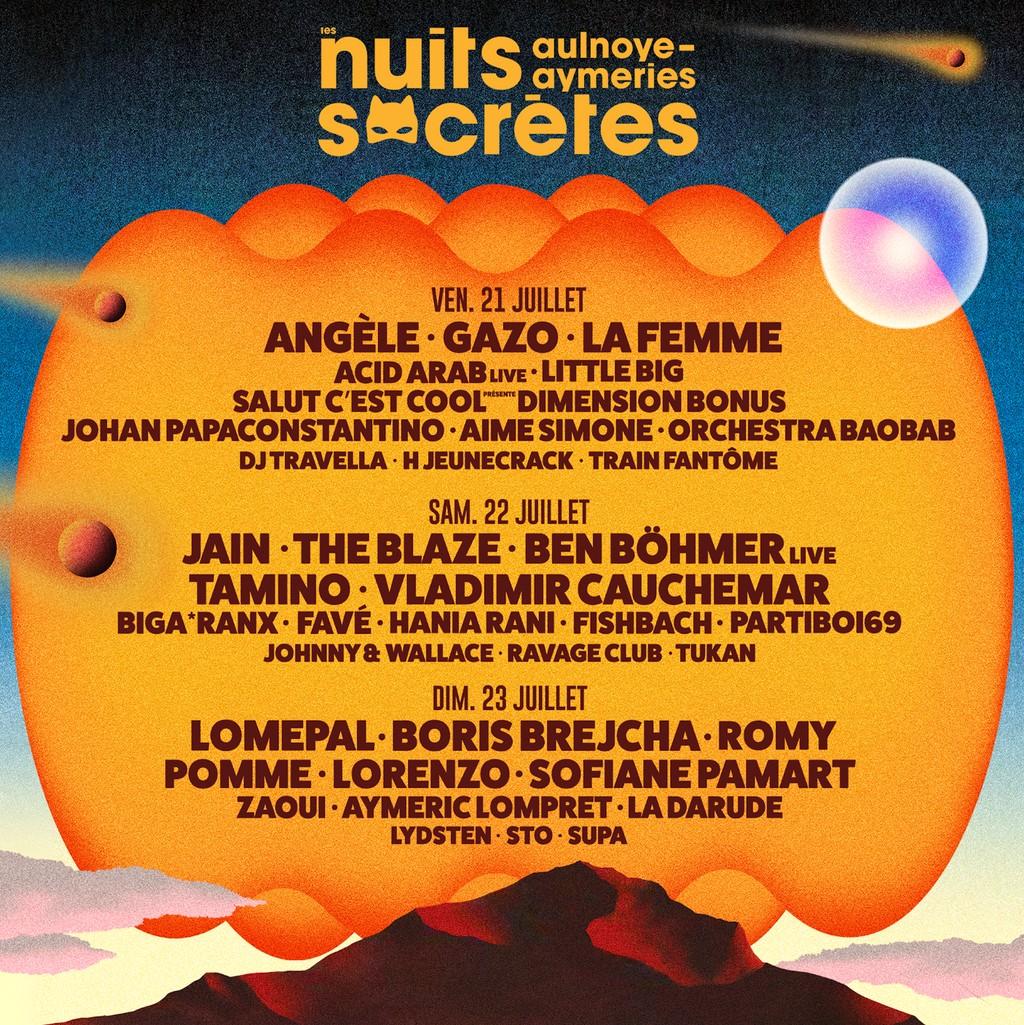 Lineup Poster Les Nuits Secrètes 2023