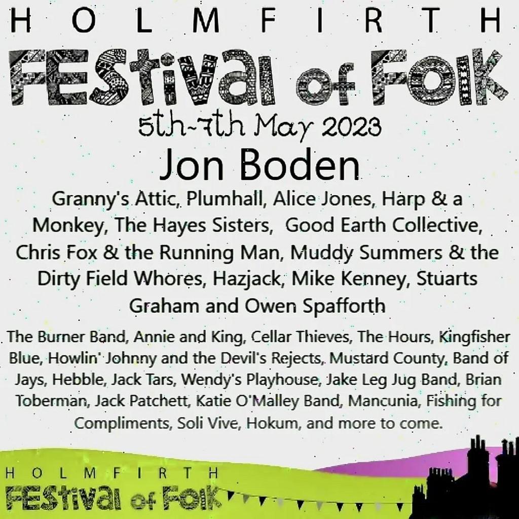 Lineup Poster Holmfirth Festival of Folk 2023