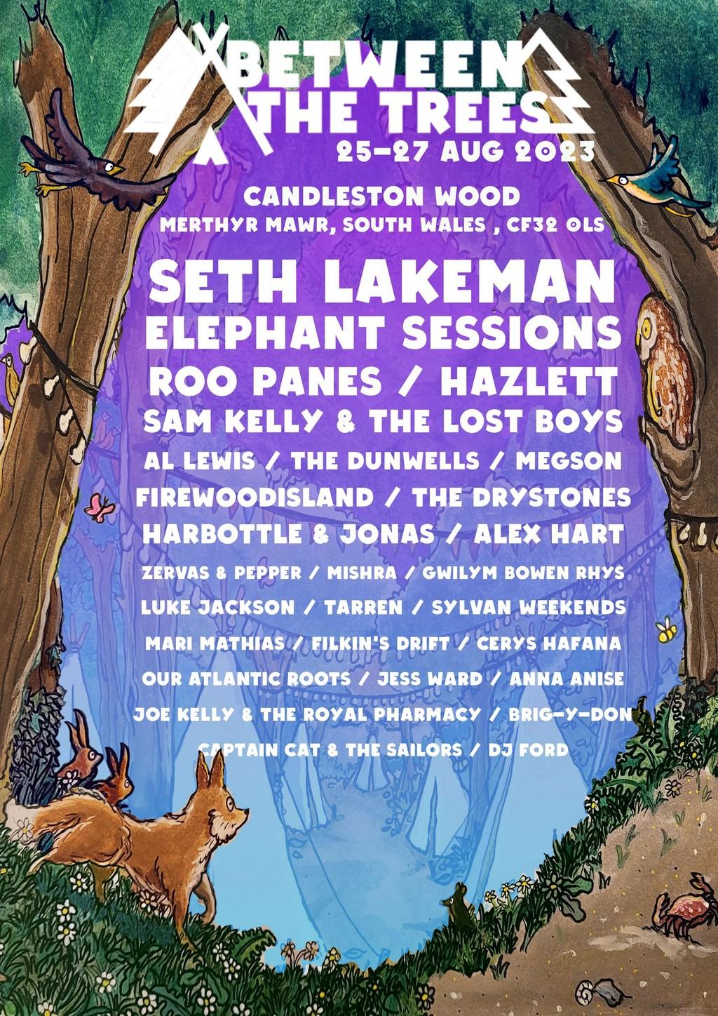 Lineup Poster Between the Trees Festival 2023