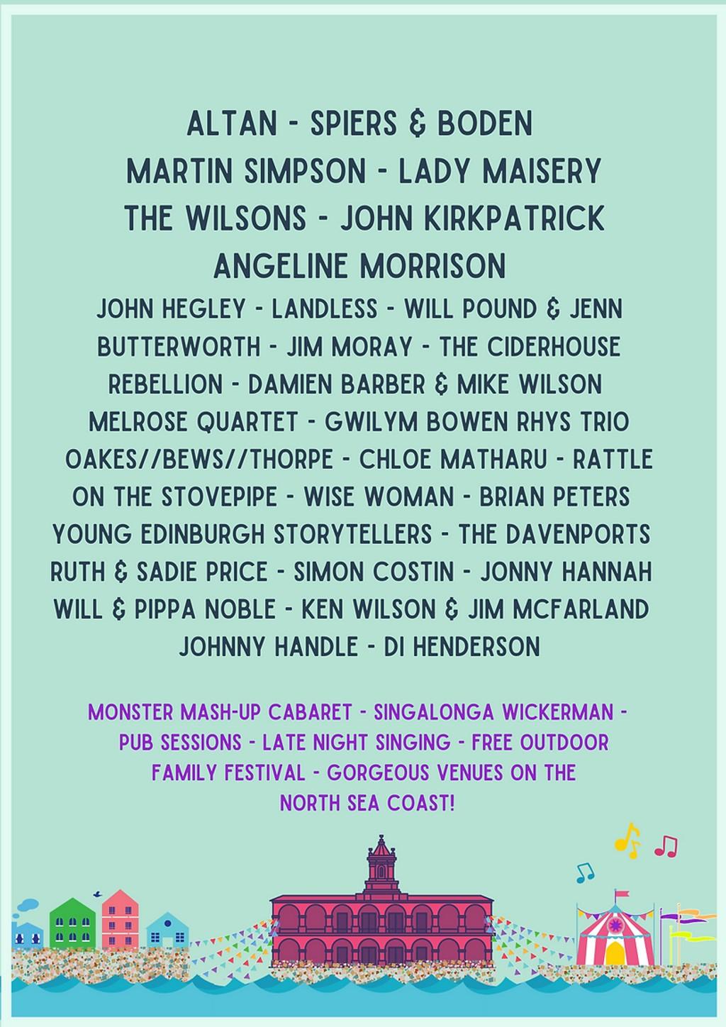 Lineup Poster Hartlepool Folk Festival 2023