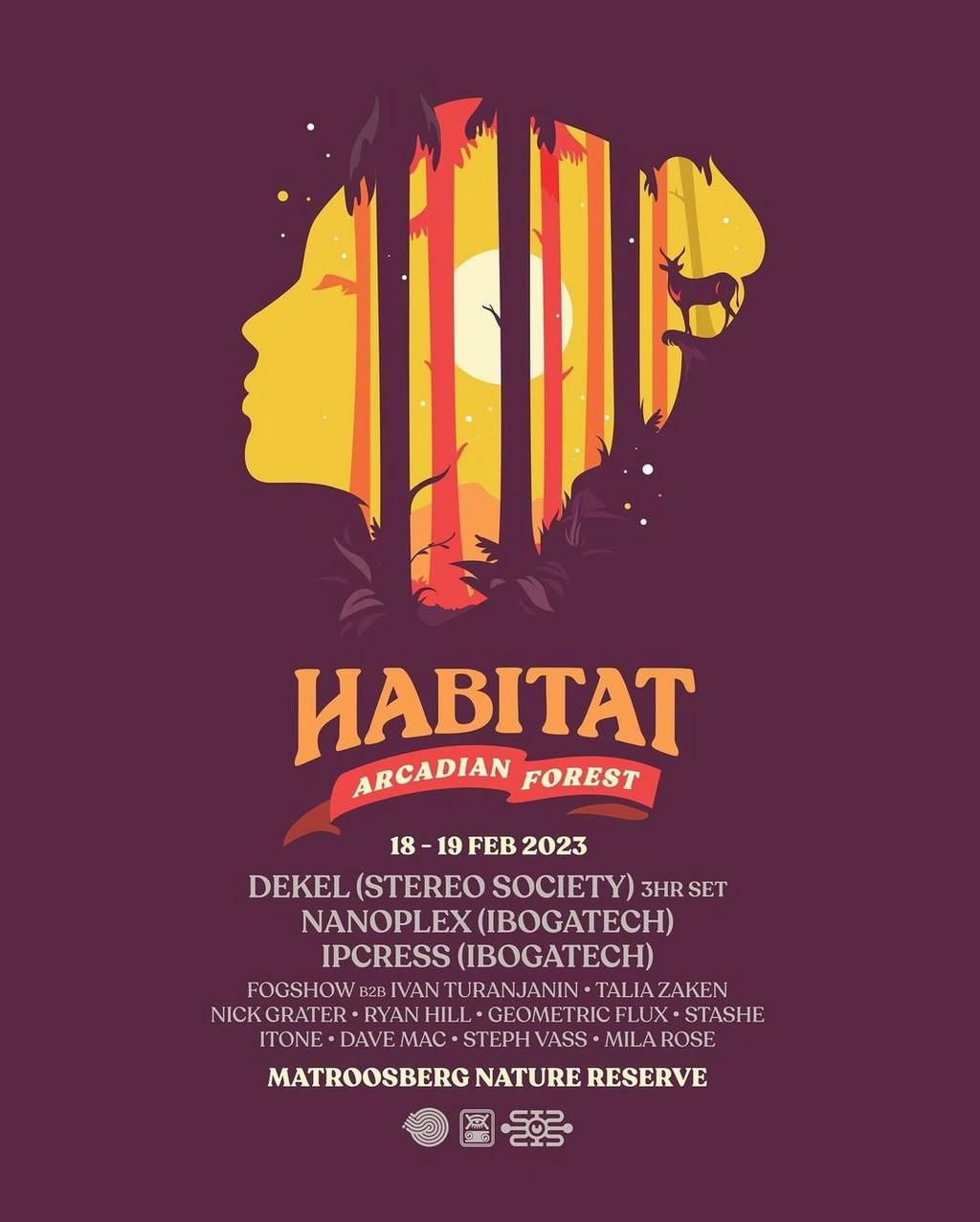 Lineup Poster Habitat Festival – Arcadian Forest 2023