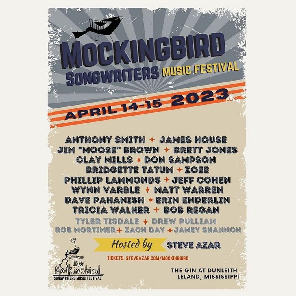 Lineup Poster The Mockingbird Songwriters Music Festival 2023
