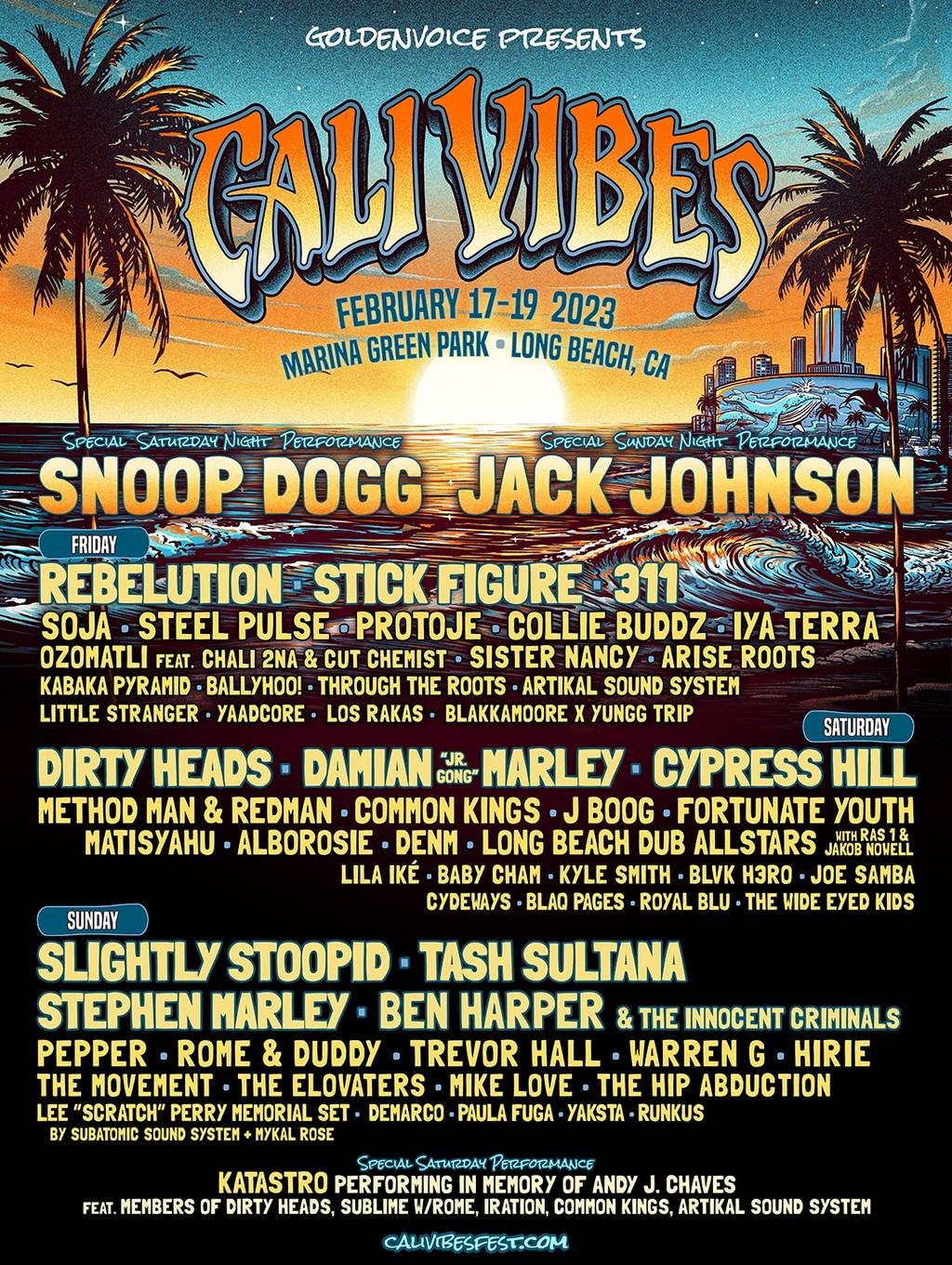 Lineup Poster Cali Vibes Fest 2023