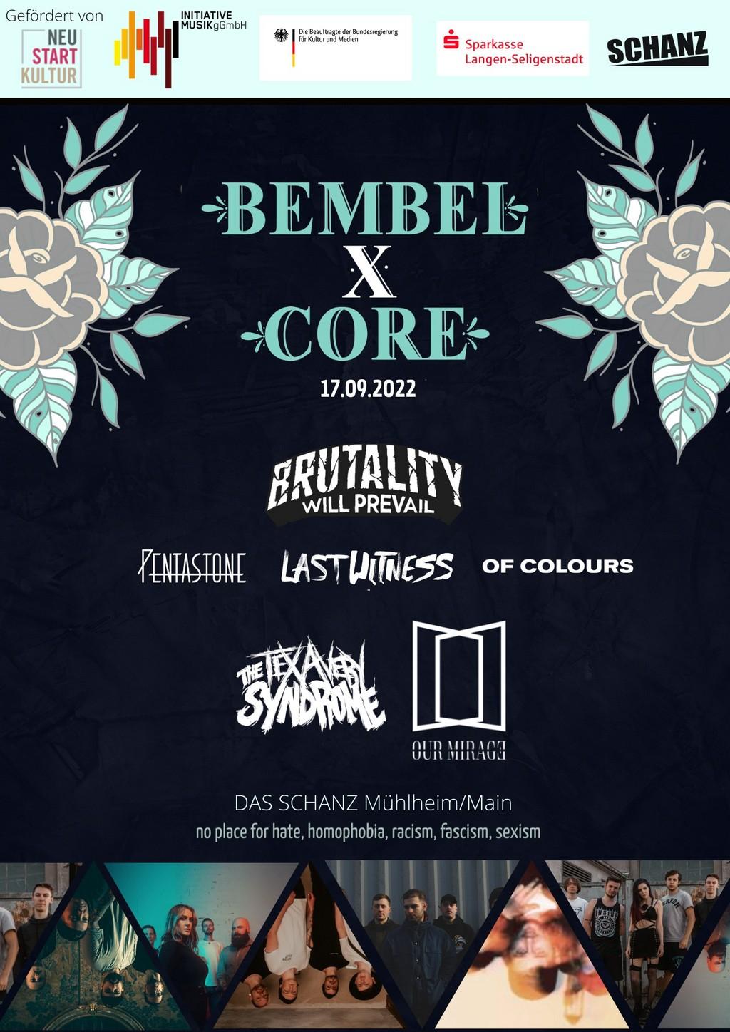 Lineup Poster BembelXCore Festival 2022