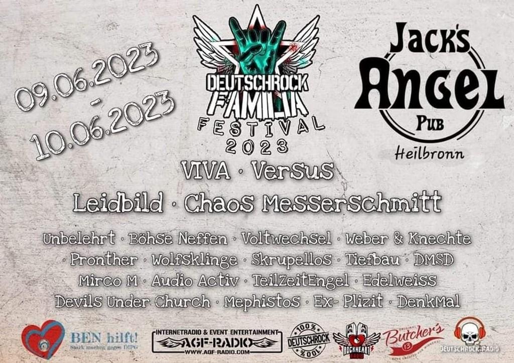 Lineup Poster Deutschrock Familia Festival 2023