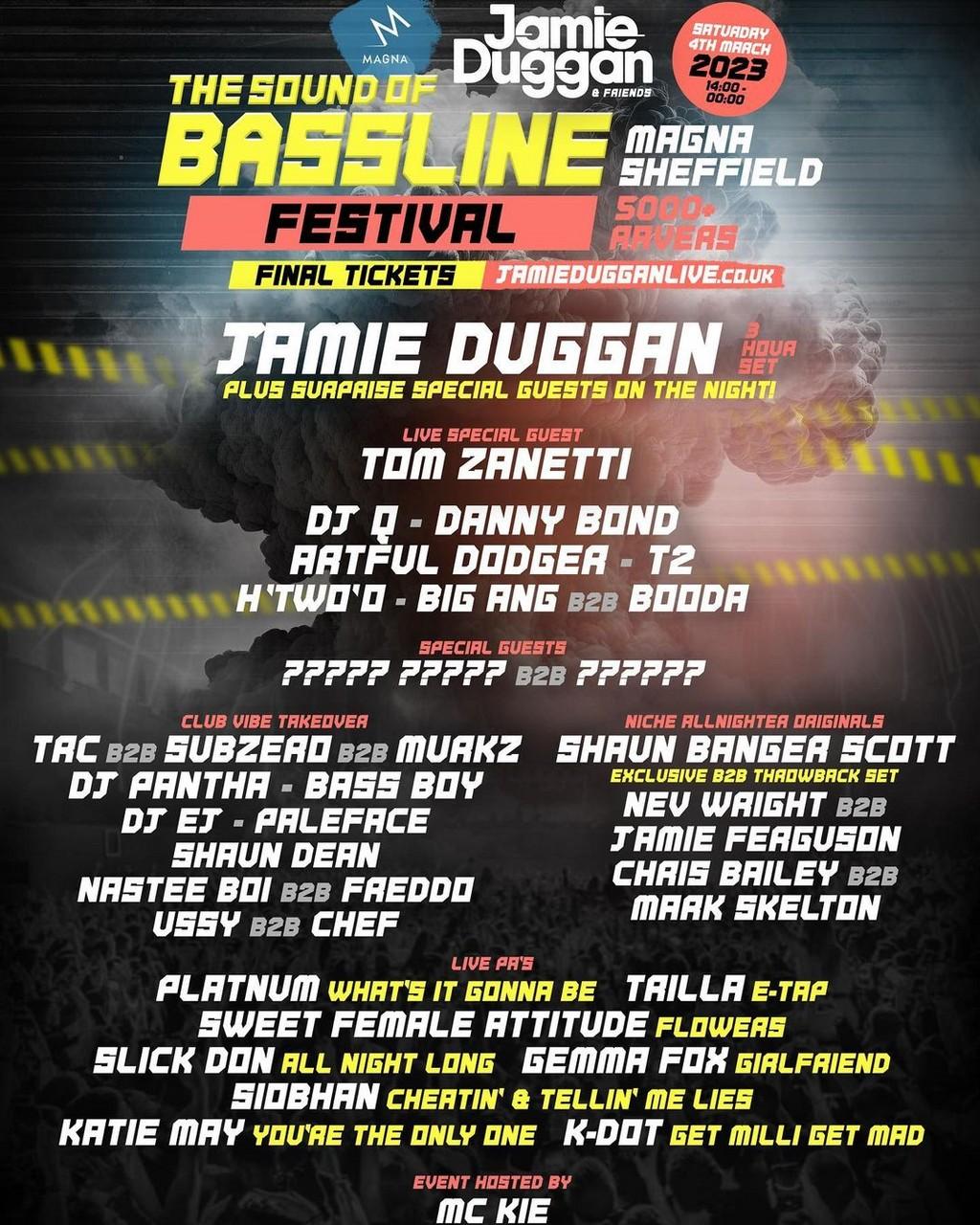 Lineup Poster The Sound Of Bassline Festival 2023