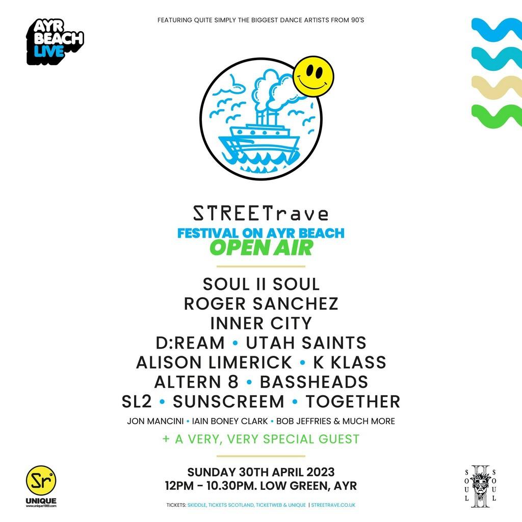 Lineup Poster Streetrave Festival On Ayr Beach 2023