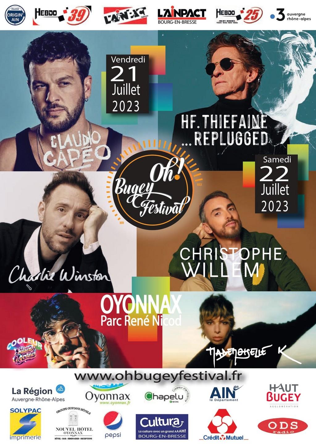 Lineup Poster Oh! BUGEY Festival 2023