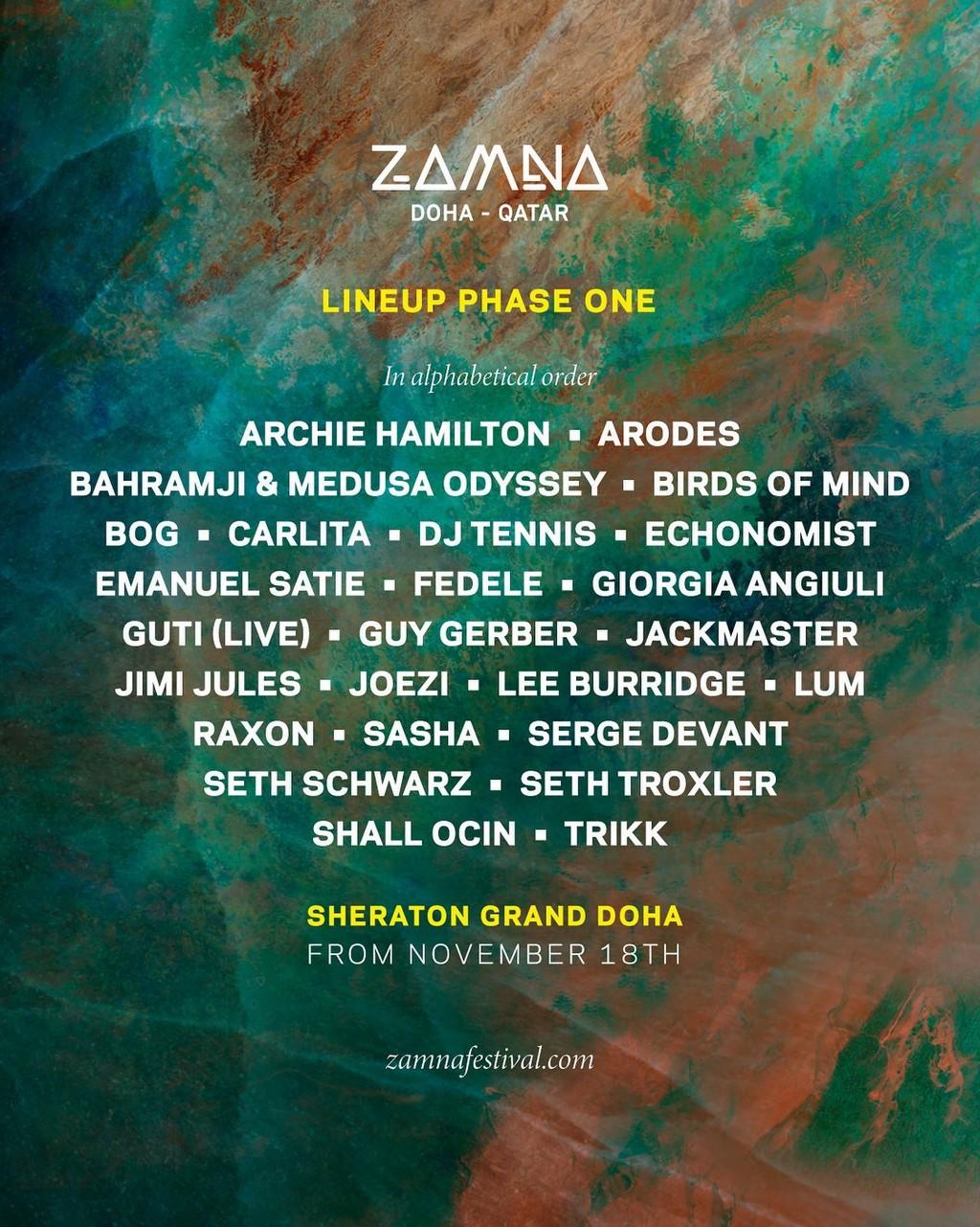 Lineup Poster Zamna Doha 2022