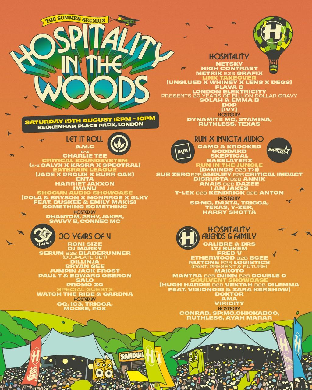 Lineup Poster Hospitality In The Woods 2023