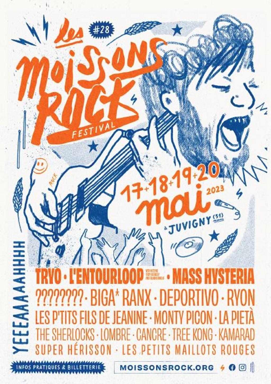 Lineup Poster Festival Les Moissons Rock 2023