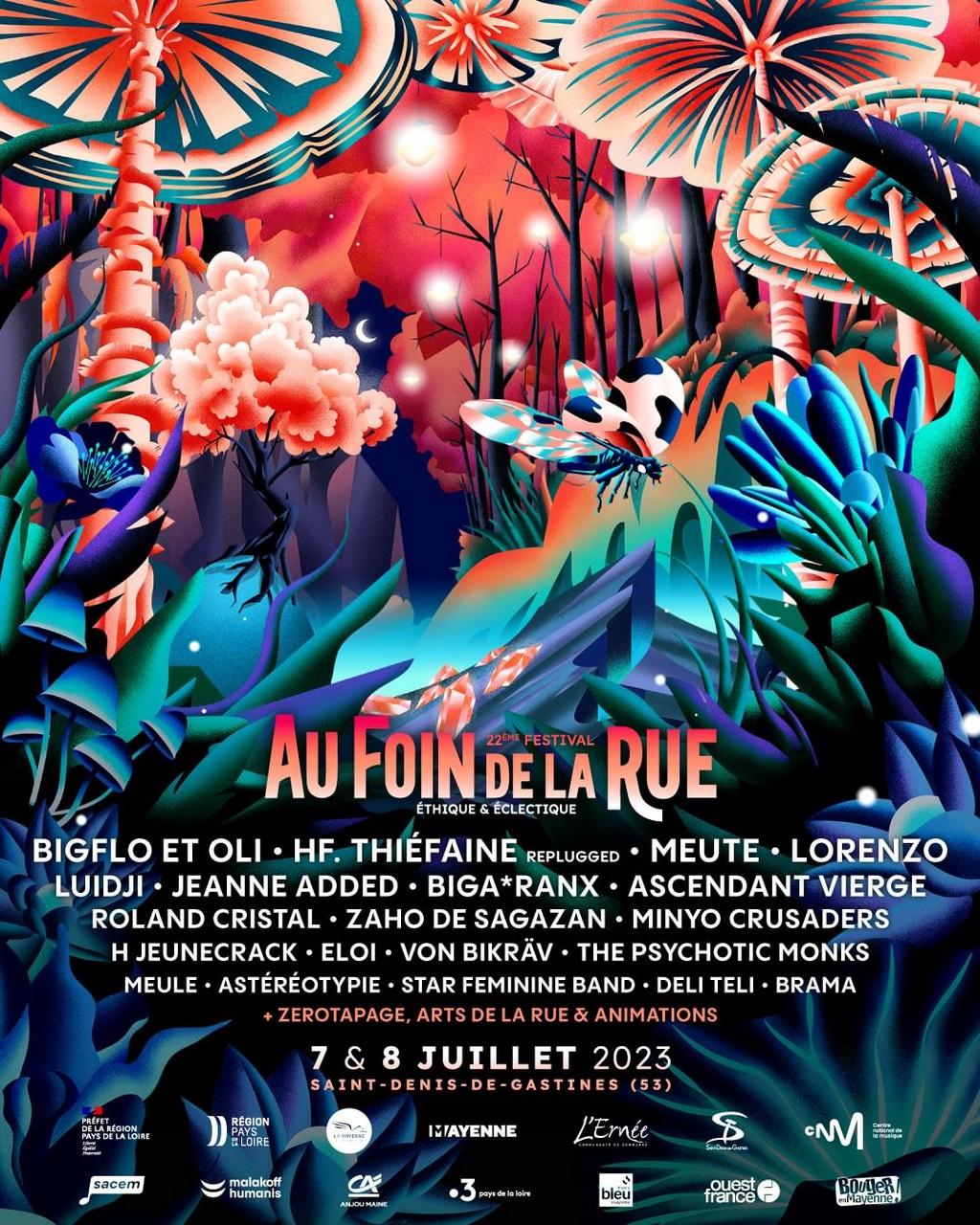 Lineup Poster Festival Au Foin De La Rue 2023