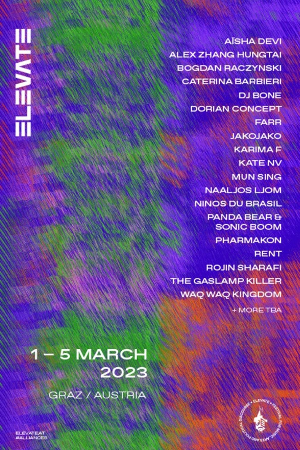 Lineup Poster Elevate Festival 2023