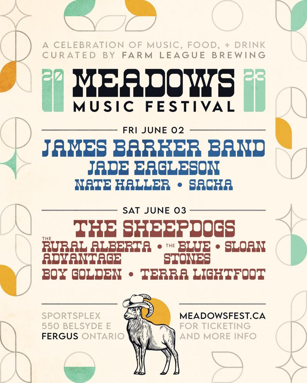 Lineup Poster Meadows Music Festival 2023