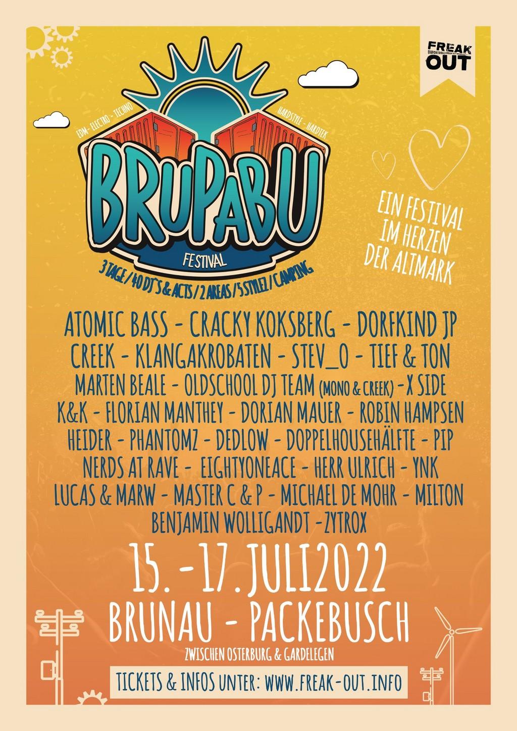 Lineup Poster BruPaBu Festival 2022