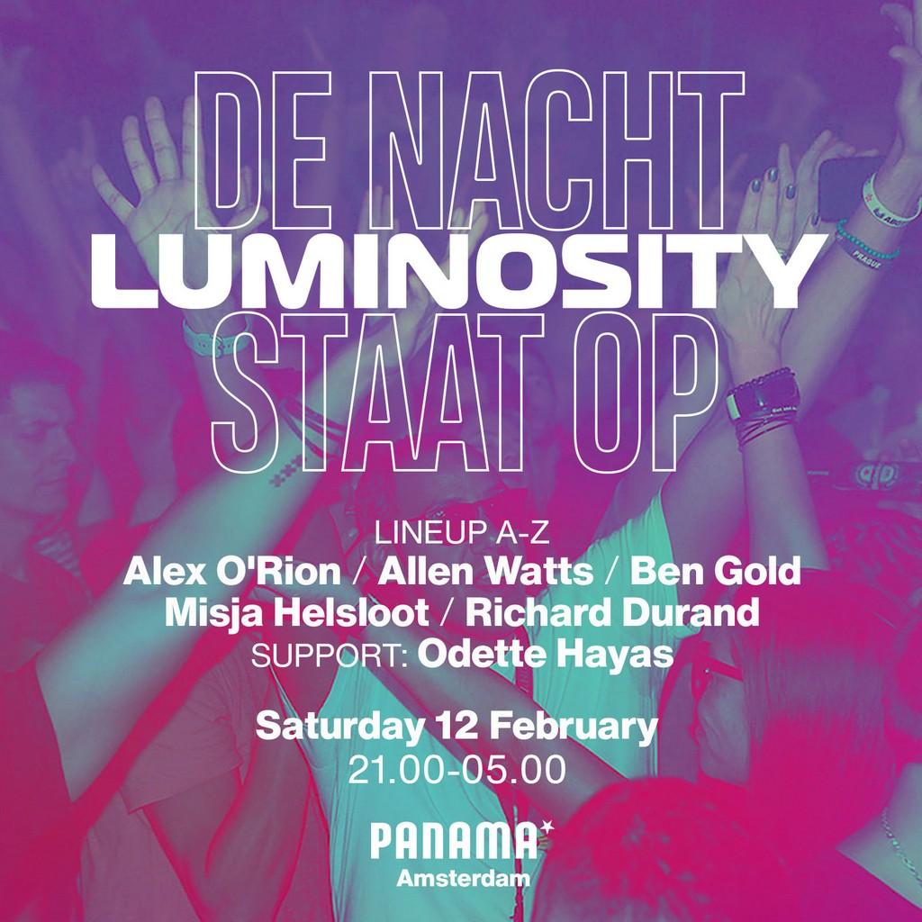 Lineup Poster Luminosity x De Nacht Staat Op 2022