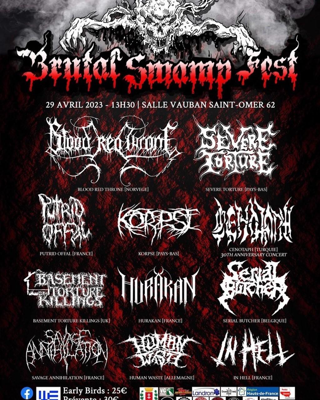 Lineup Poster Brutal Swamp Fest 2023