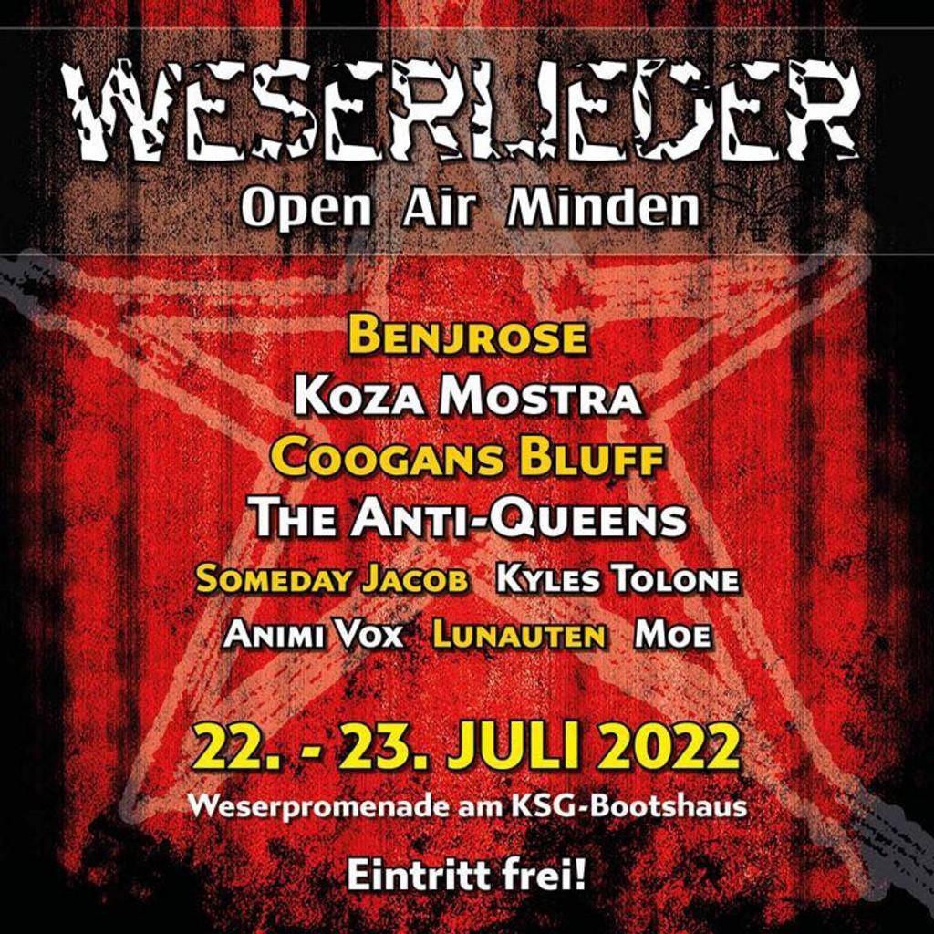 Lineup Poster Weserlieder Open Air 2022