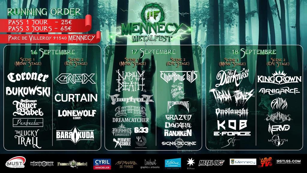 Lineup Poster Mennecy Metal Fest 2022