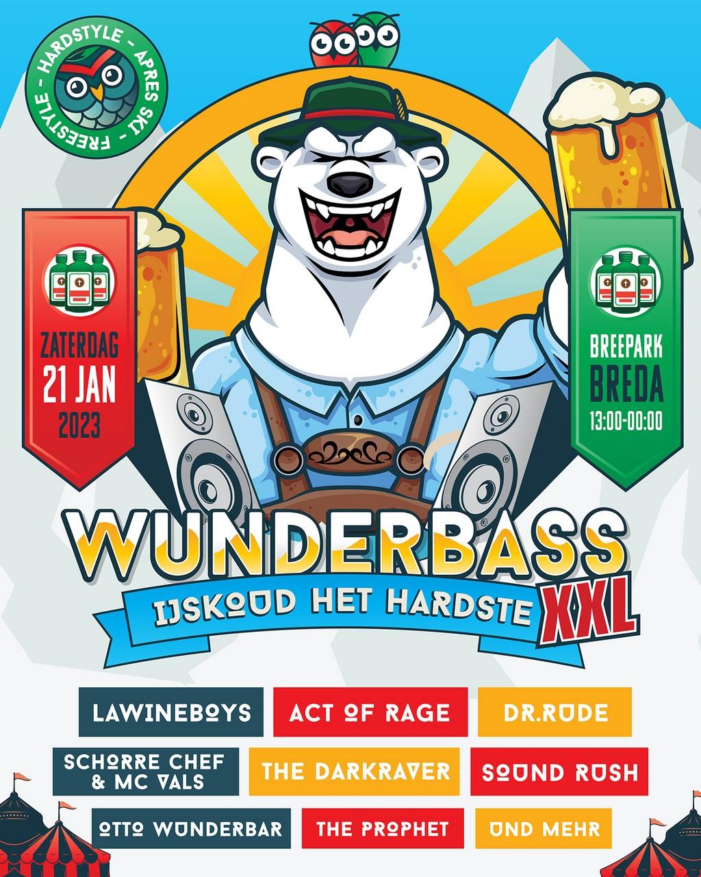 Lineup Poster Wunderbass XXL - IJskoud het hardste 2023