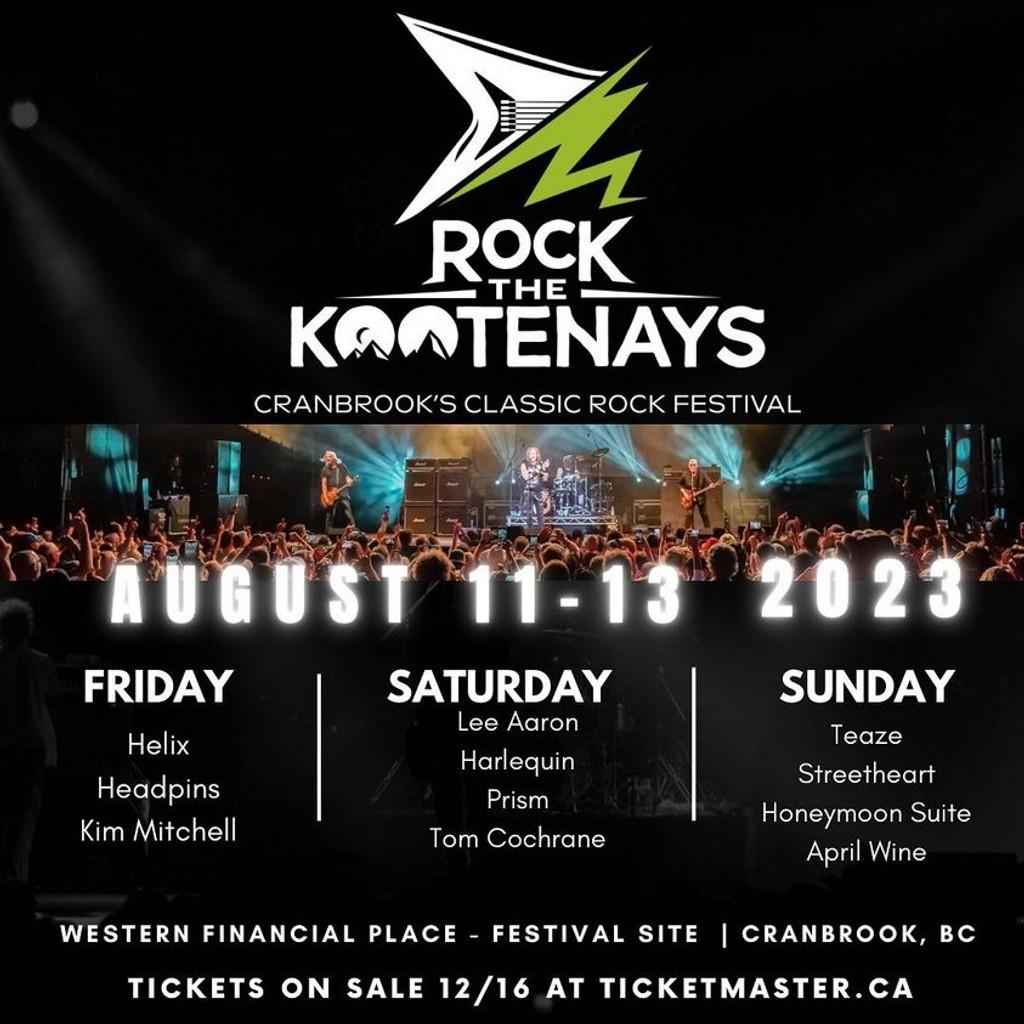 Lineup Poster Rock The Kootenays 2023