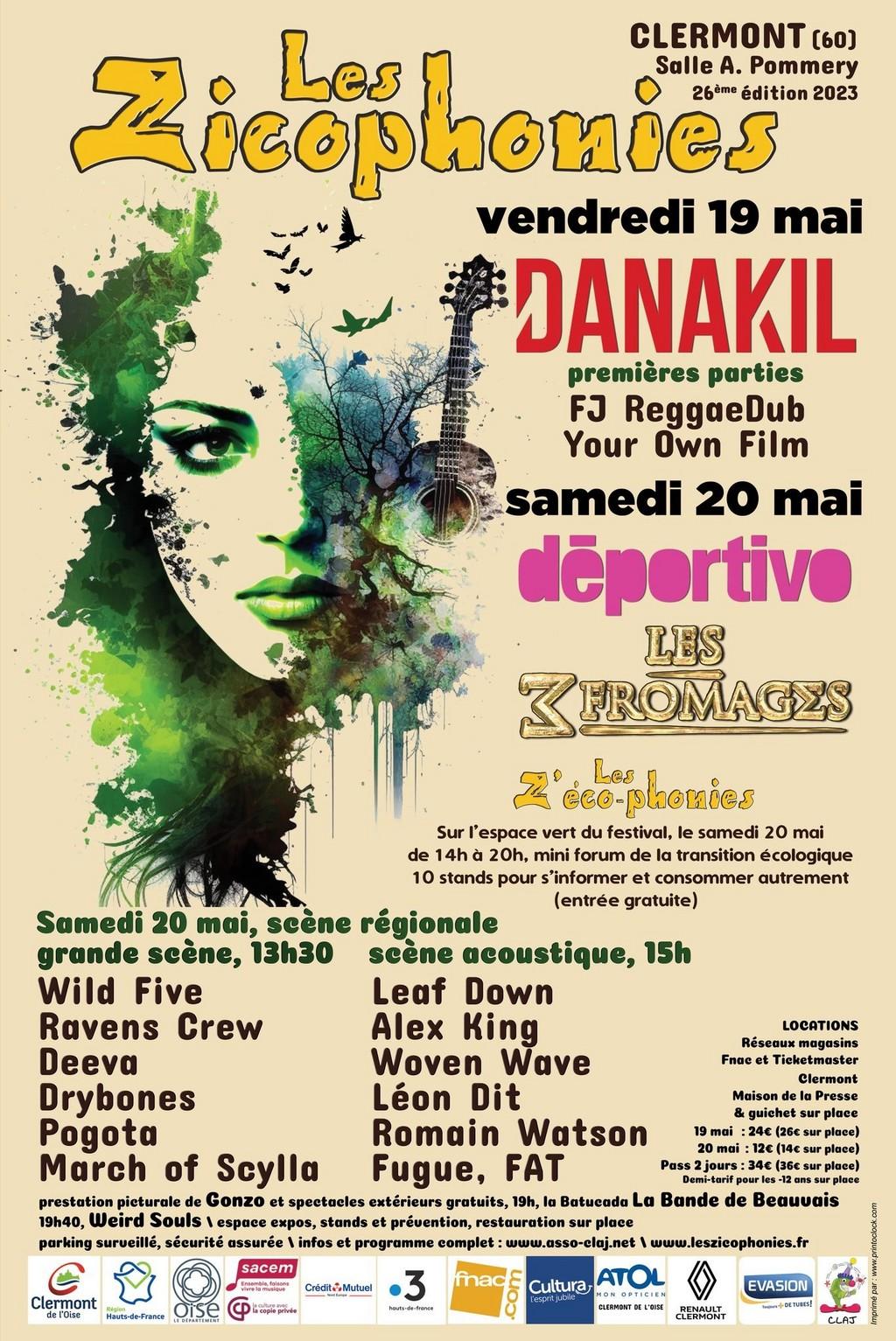 Lineup Poster Festival Les Zicophonies 2023